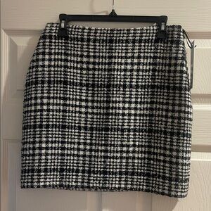 Calvin Klein Black and White Checkered Pencil Skirt
